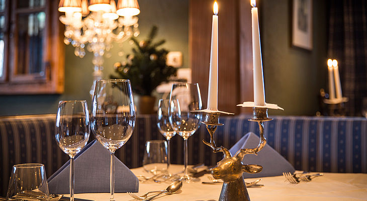 Candlelight Dinner im Restaurant Romantikstube im Hotel Bergwelt in Obergurgl